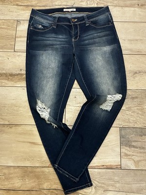 YMI Wannabebetabutta Mid Rise Bootcut Jeans Distressed Size 13 Waist 31 Casual