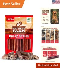 Bully Sticks, Odor-Free, 6 Inch, 2 Ounces, Packaged by Weight, 00 Beef Pizzl...