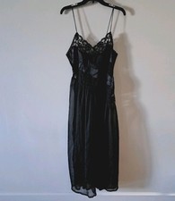VTG Fredericks of Hollywood Black Nightgown Medium Slip Lingerie