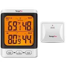 Precision Wireless Thermometer for Indoor and Outdoor Use - Backlit, Waterproof