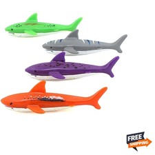 4 Pack Shark Torpedo Diving Pool Toys - Safe Fun for Kids Families