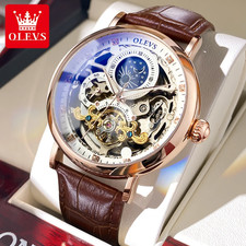 OLEVS Orologi Scheletrati Orologio Meccanico Automatico Da Uomo Tourbillon Orolo