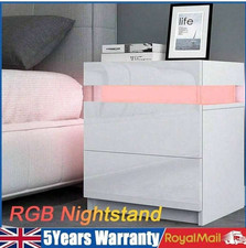 Comodino anteriore lucido 2 cassetti comodino led bianco fine tavolini