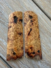 1911 Amboyna Burl Wood Grips Government Full Size Magwell Colt- Exhibition Grade