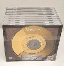 Verbatim 10PK CD-R DIGITAL VINYL METAL 5 Gold + 5 Platinum New Sealed 
