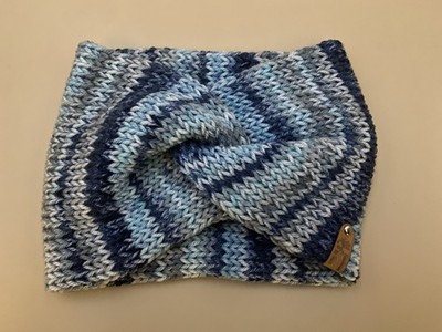 Blue (Multicolored) Handmade Knitted headband/ Ear Warmer
