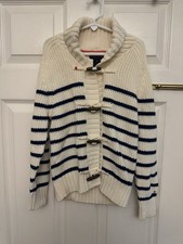NEW NWT Tommy Hilfiger Sweater Striped Cardigan Youth Boys Size 8 Shawl Collar