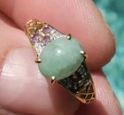 10kt Yellow Gold, Jade & Accents Ring (3.3g). Signed Pd, Size 7.25 (OGJ2281) — photo 6