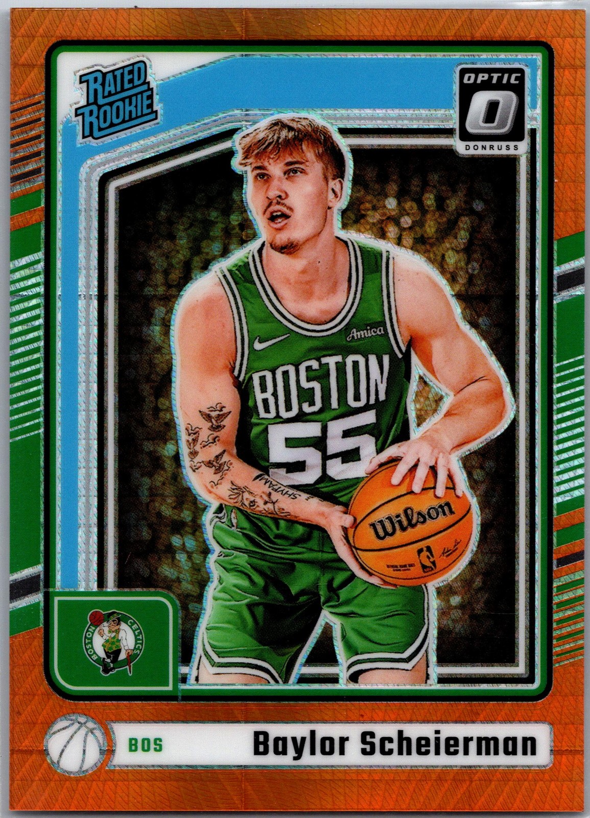 2024-25 Donruss Optic #263 Baylor Scheierman Hyper Orange #/299