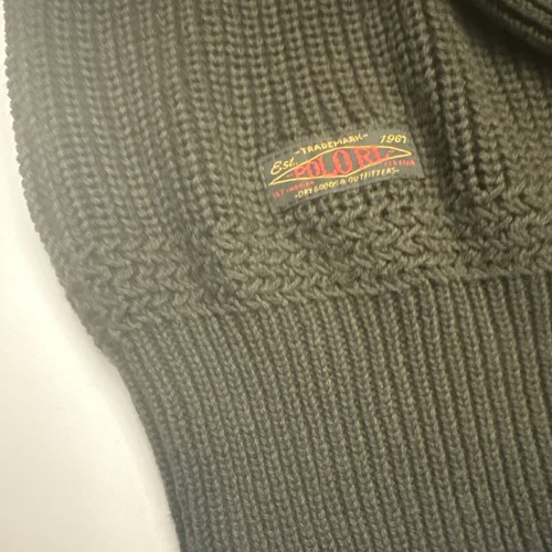 Suéter Pullover Polo Ralph Lauren Cuello Chal Pesado Para Hombre XXL Verde Oscuro Nuevo con Etiquetas - Imagen 3 de 17