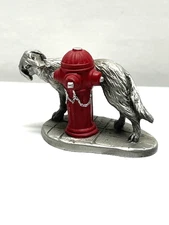Hudson Pewter Villagers, "Rascal" dog next to fire hydrant