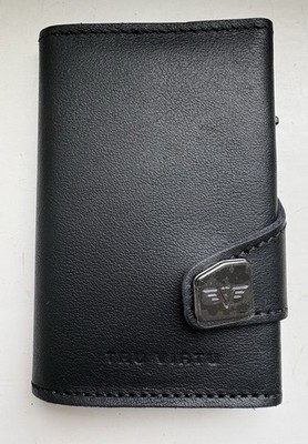 Tru Virtu Wallet CLICK &SLIDE Nappa Black mit Druckknopf Portemonnaie (neu)