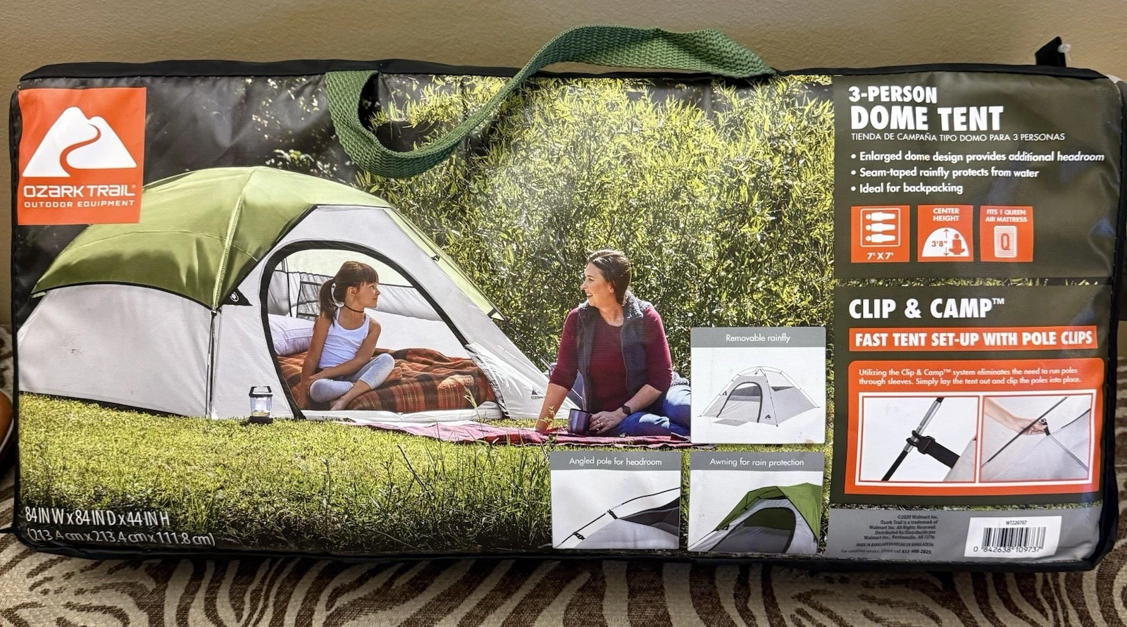NEW Ozark Trail 7' x 7' 3-Person Camping Backpacking Dome Tent Outdoor Equipment