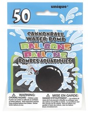 Cannonball-Shaped Black Water Bomb Balloons, 50 Count - Perfect for Epic Summer