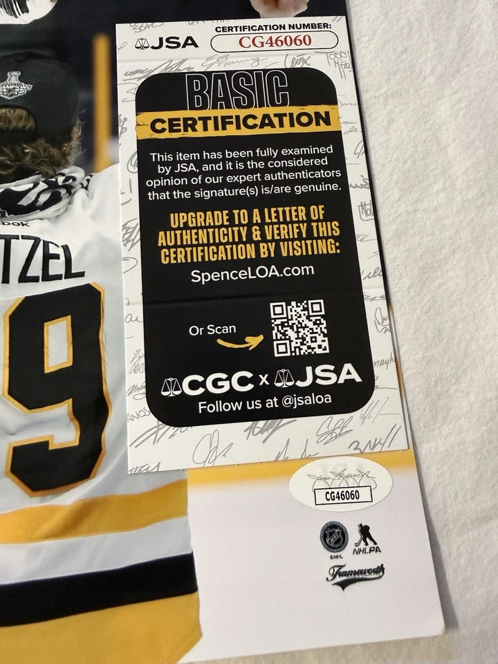 Signed Autographed Jake Guentzel Pittsburgh Penguins Rare 8x10 NHL Photo JSA COA - Image 2 of 4