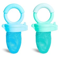 Colorful Baby Food Feeder Set - 2 Pack Blue/Mint, Perfect for Safe Feeding