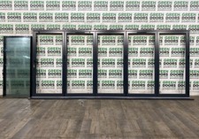 ANTHRACITE GREY BIFOLDING DOORS BIFOLDS RAL 7016 EXTERNAL EXTERIOR USED WIDE 5M