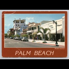 Vintage Palm Beach Florida Postcard 1988 Posted Scenic View Historic Rivers