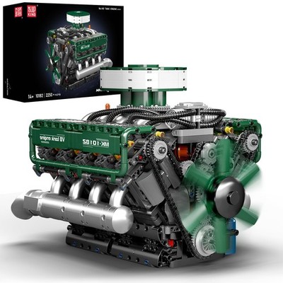 Mould King 10182 V8 Engine Model Kit - Build Your Own V8 Tank Engine Building
