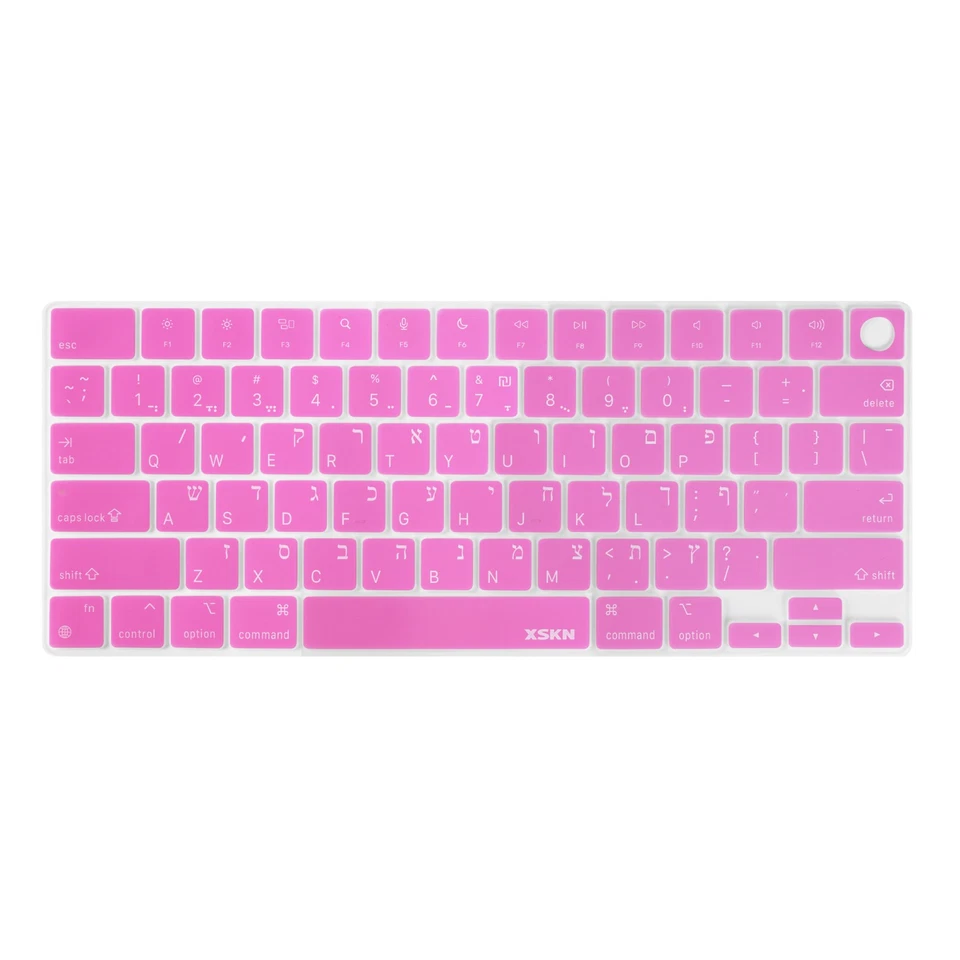 XSKN Pink Hebrew Keyboard Cover for 2022-2025 Macbook Air 13.6/Macbook Air 15.3 - Image 2 of 4