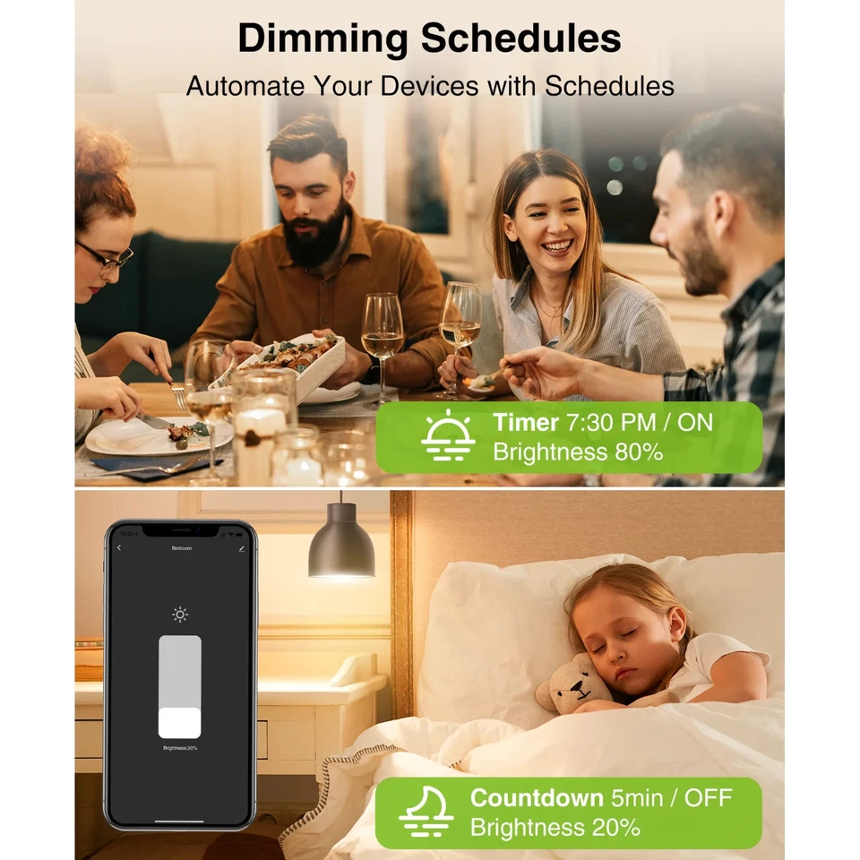 4 Pcs Gosund Smart Dimmer WiFi Control Light Switch Fit Alexa &Google Assistant - Image 2 of 4