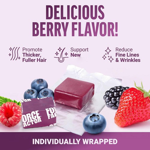 Hair Growth Accelerator Stronger Hair - Mixed Berry Flavour - 60SoftChews+ - Picture 8 of 9