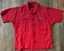 VTG 50s-60s King Louie Rayon Loop Collar Bowling Shirt, Red, Men  s Md, Scam 9000