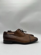 Salvatore Ferragamo Boston cap-toe leather Oxford shoes Brown Leather Size 9E