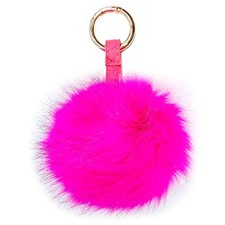 jtkdxqs Faux Fur Pom Pom Keychain Fluffy Ball Key Chain 6" for Women Car Rose