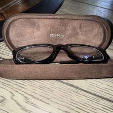 Tom Ford Women s Square Sunglasses Black Plastic Frame Gray Tinted Lenses Case