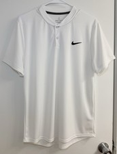 Nike Dri-FIT Polo Shirt Men  s Large White Slim Fit Golf Athletic Short Sleeve