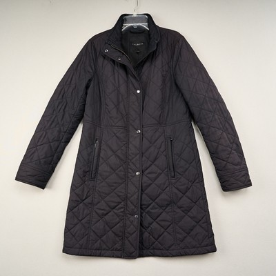 Talbots Quilted Jacket Womens Size 4 Mid Length Zip Snap Front