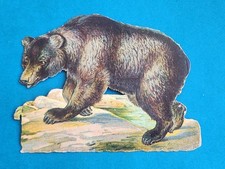 XL Oblat Błyszczący obraz Złom Cięty Chromo DUŻY NIEDŹWIEDŹ BRĄZOWY około 1900 roku