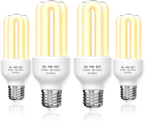 Energiesparglühbirnen Einschraub 11W E27 Schraubbirne warmweiß 2700K 4er Pack
