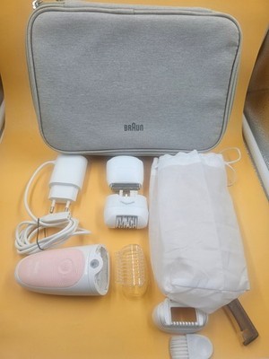BRAUN SILK-ÉPIL 5-620  EPILIERER, WEIß/PINK  / mit viel Zubehör und Aufbewahrung