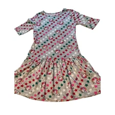 Two Jojo Siwa Nickelodeon Girls Unicorn Star Print Drop Waist Dress Size M 7-8