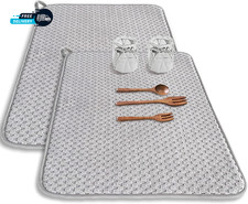 2 Pack Microfiber Dish Drying Mat 24 17 Inch Absorbent Dish Drainer Kitchen