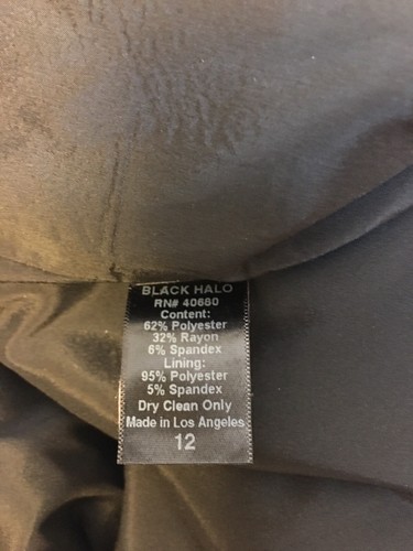 Abito peplo nero Halo Eve a strati nero ponte maglia taglia 12 - Foto 9 di 9