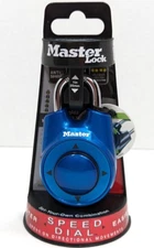 Master Lock 1500ID Speed Dial Combination Lock Blue New