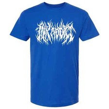 NEW InkAddict UNISEX INKCORE Tee Shirt ROYAL BLUE / WHITE SM-3XLARGE MADE IN USA