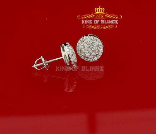 Pendientes redondos de circonio cúbico Aretes Para Hombre de plata 925 blanca para mujer y hombre - Imagen 3 de 7