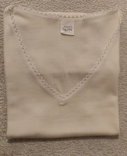 CANOTTA DONNA SPALLA LARGA MAGLIETTA INVERNO LANA COTONE PIZZO AZIRO ESSENTIALS - Foto 11 di 19