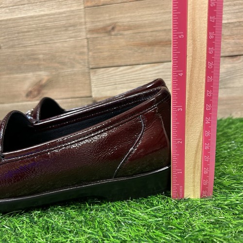 SAS Metro Womens 7 M Maroon Patent Leather Shoes Loafers Casual Comfort Walking - Picture 5 of 13
