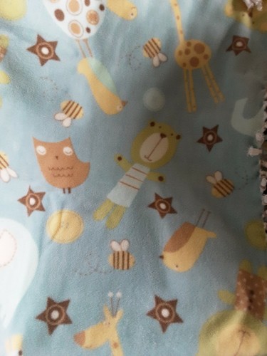 Handmade Big Animals Tied Fleece Blanket 60 L X 36 W Multicolor - Picture 2 of 5