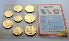 ITALIA SERIE 8 MONETE DA 5/1000 LIRE ORO 24K PL - RARA