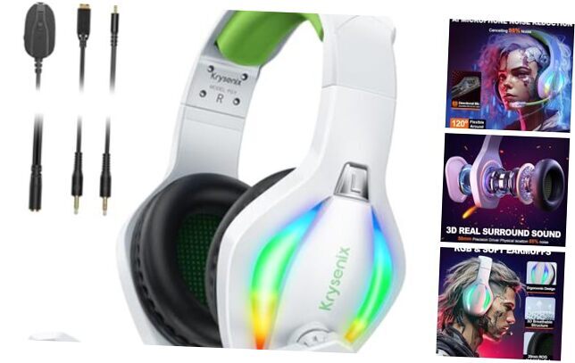 PG1 Gaming Headset for PS4/PS5/PC/Nintendo Switch/Xbox One, USB Headset with-image