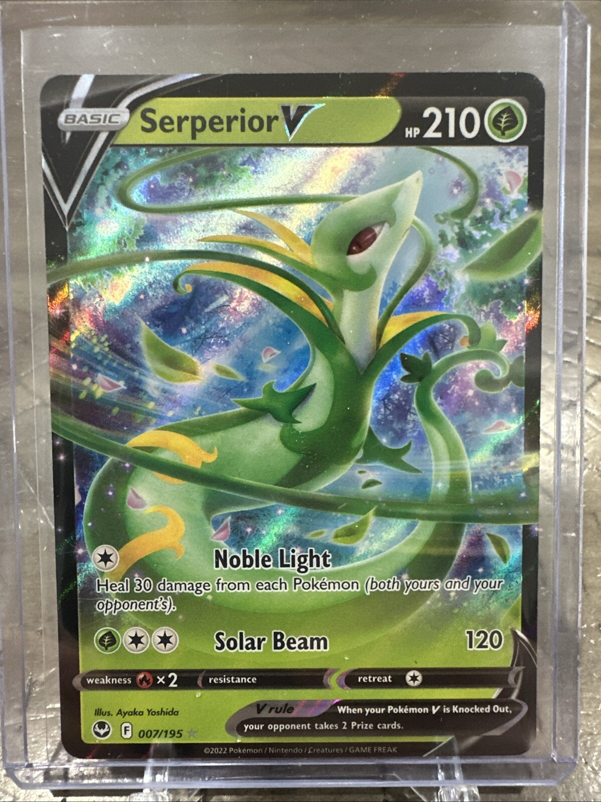 Pokemon TCG SWSH12: Silver Tempest #007/195 Serperior V NM