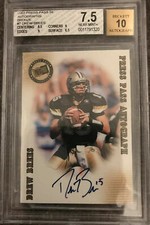 2001 Press Pass Signature Edition Drew Brees Rookie Autograph Bgs 7.5/ 10 Auto