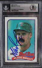 Wade Boggs Boston Red Sox Signed 1989 Topps #600 Autographed Baseball Card BAS