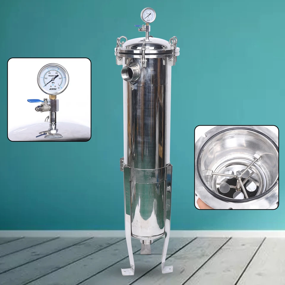 2" NPT Bag Filter Housing 150 Psi 304 Stainless Steel In/Out #2 Bag with mesh US - Image 3 of 4